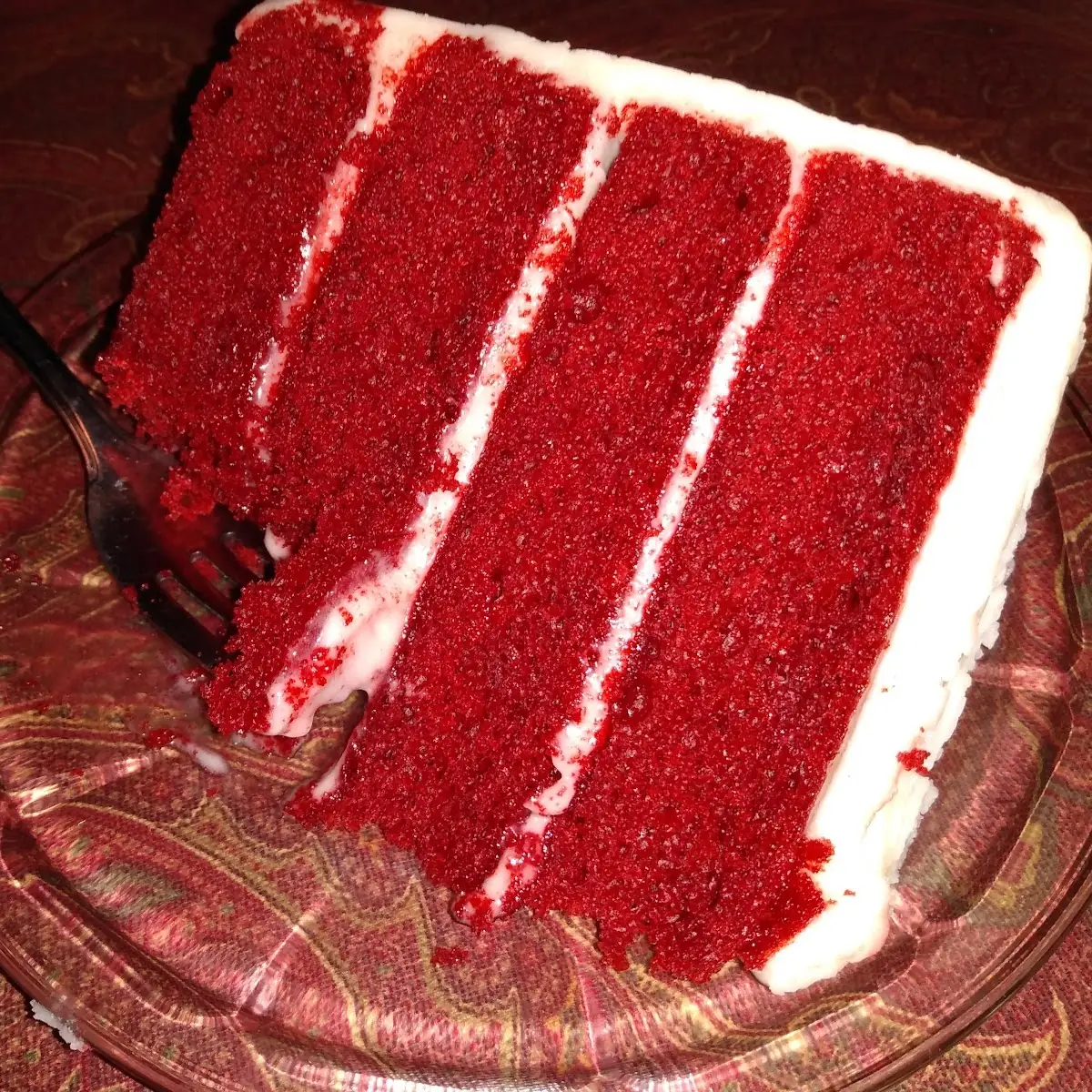 Sliced Red Velvet Cake Dessert
