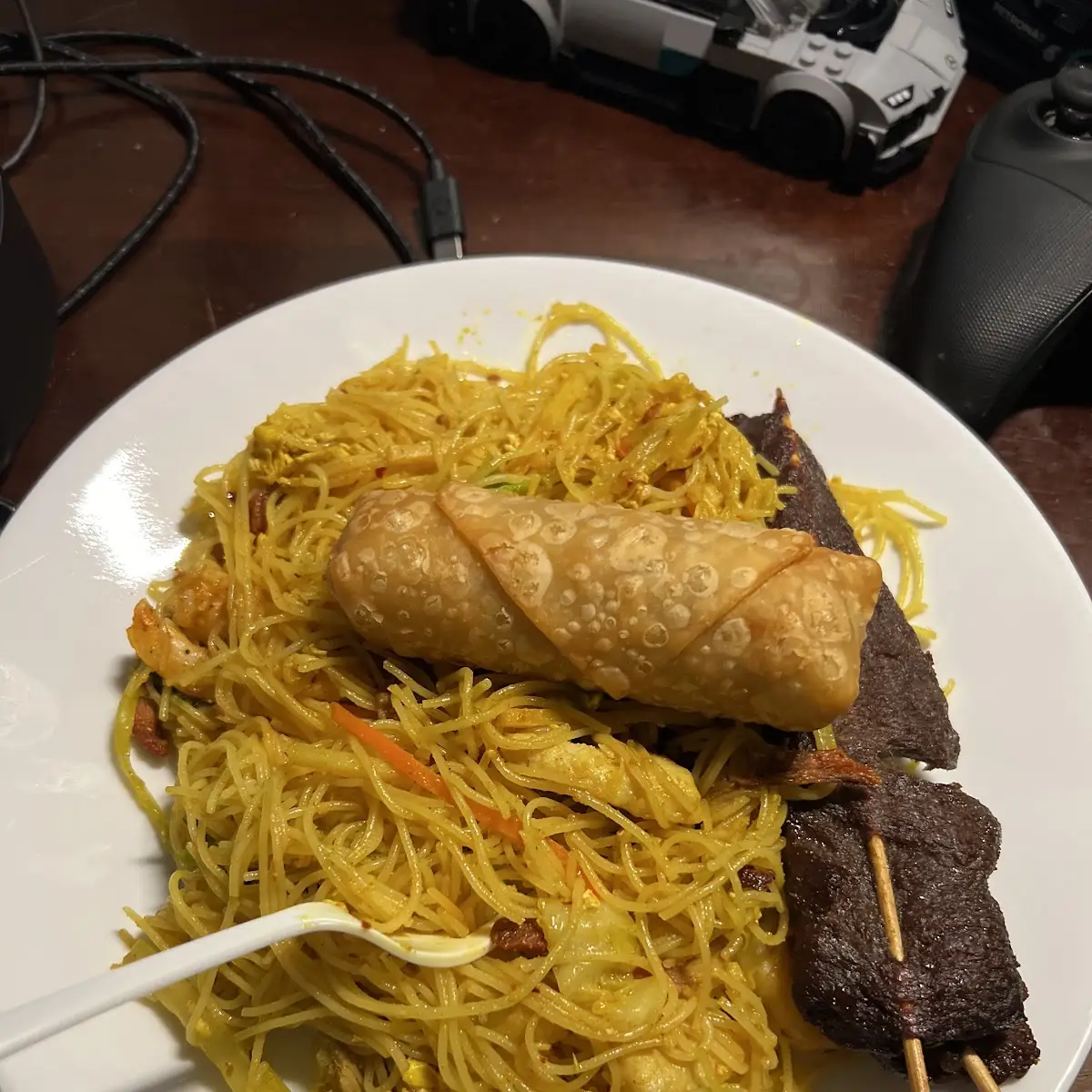 Egg Roll and Beef Stick Appetizer