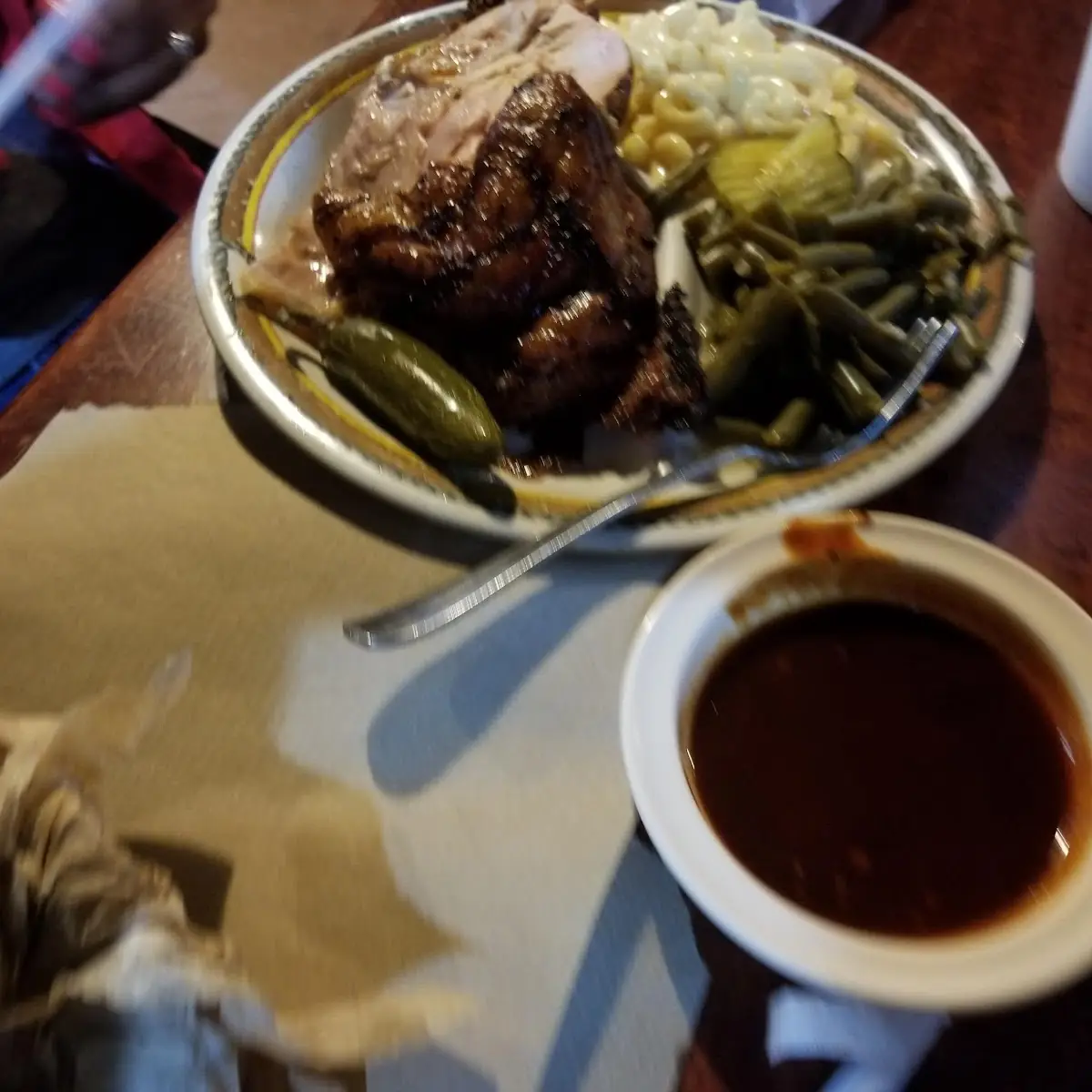 Chicken Green Beans and Mac and Cheese