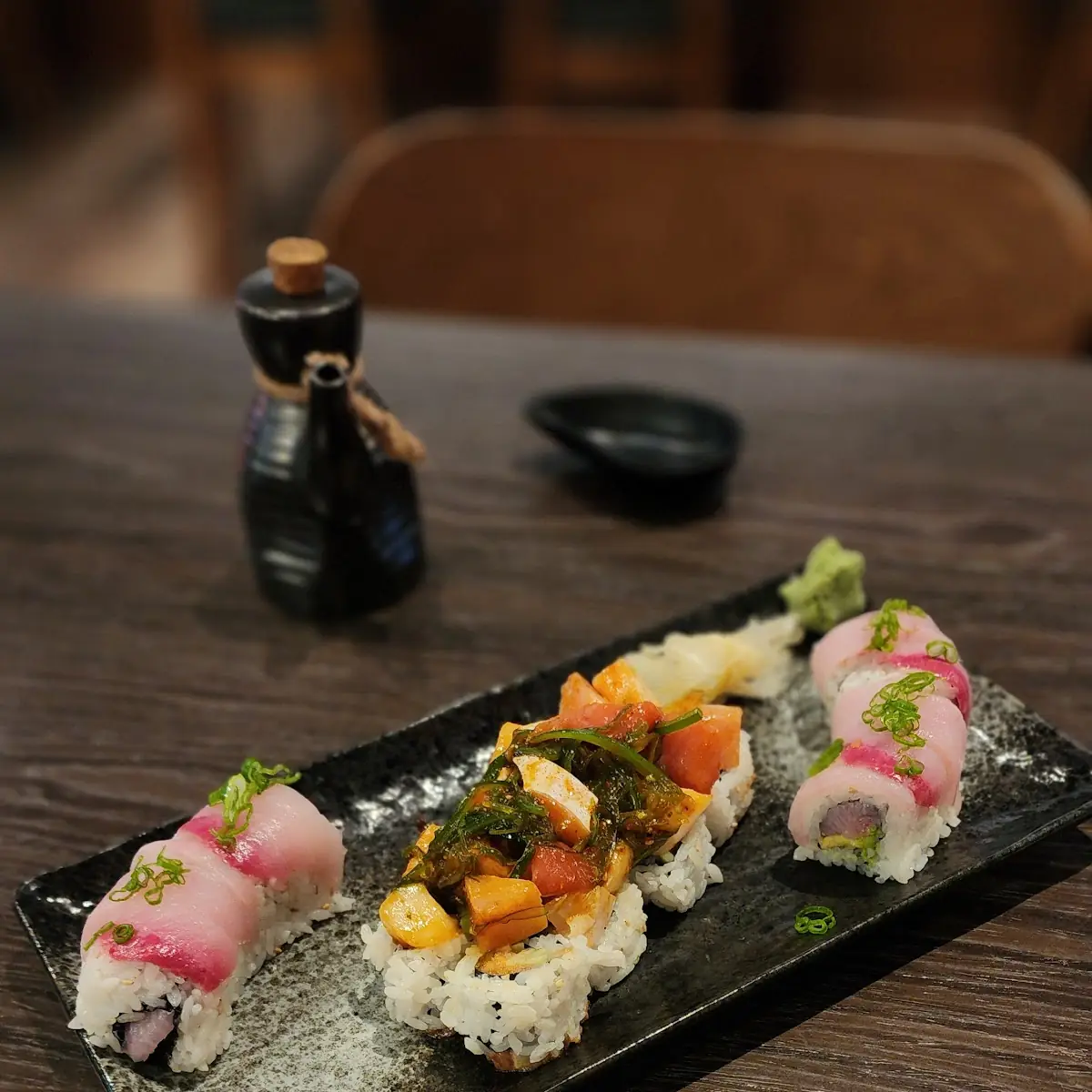 Hamachi Lover Roll and Sashimi Poke Roll