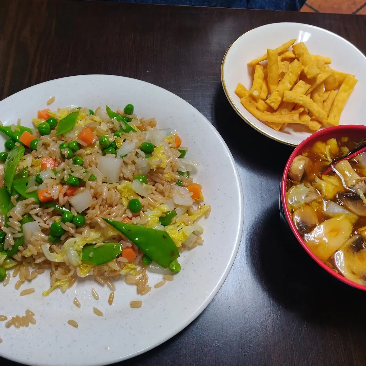 Vegetable Fried Rice with Soup
