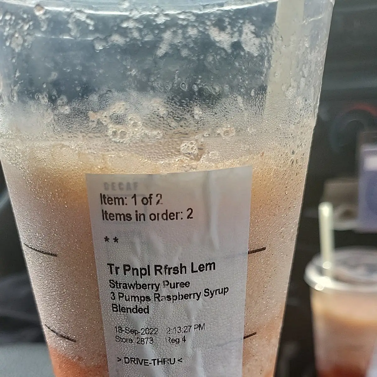 Everything Refresher Blended with Raspberry Syrup