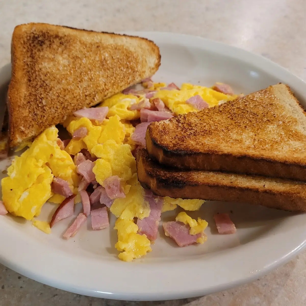 Scrambled Eggs and Diced Ham