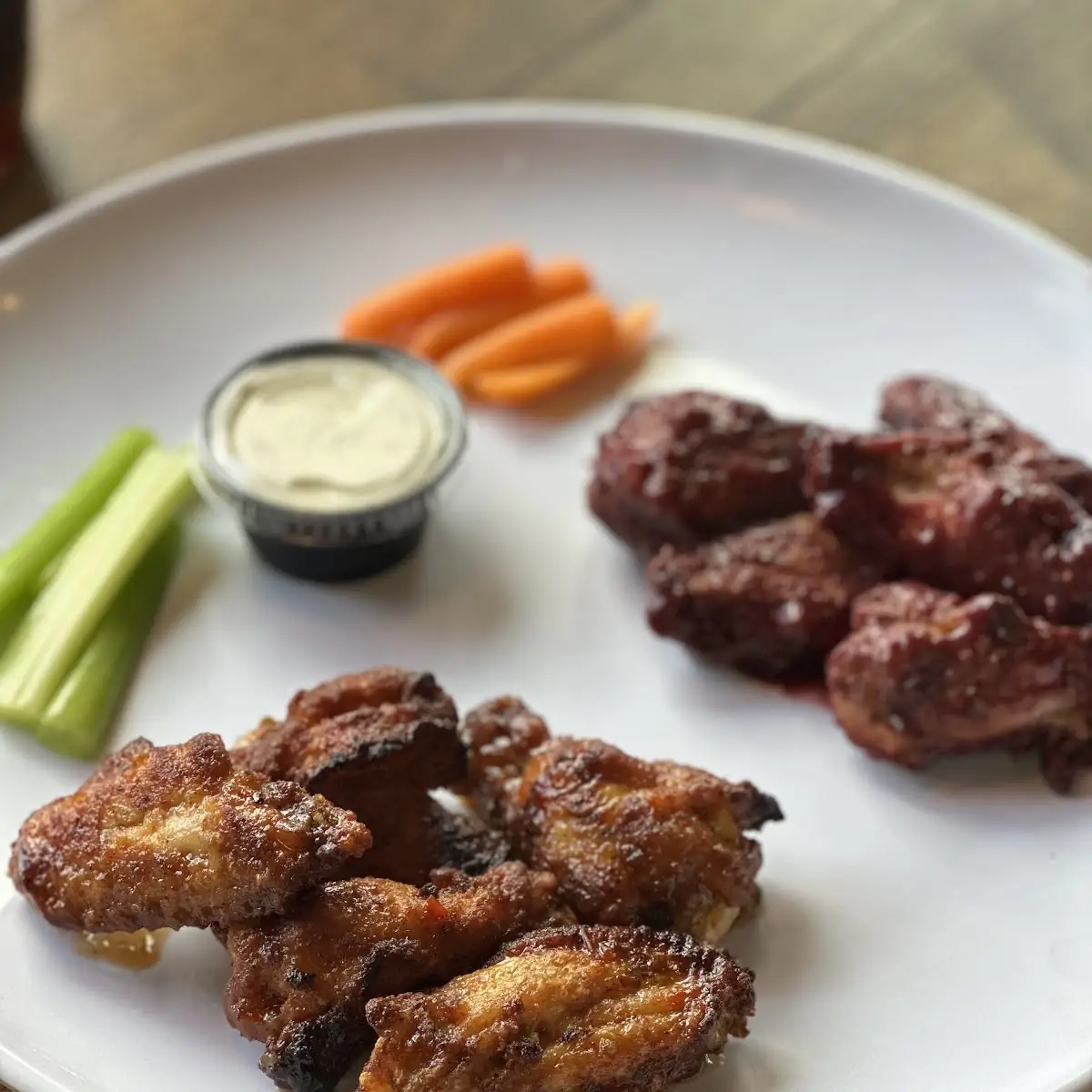 Wings with Ranch or Blue Cheese and Celery