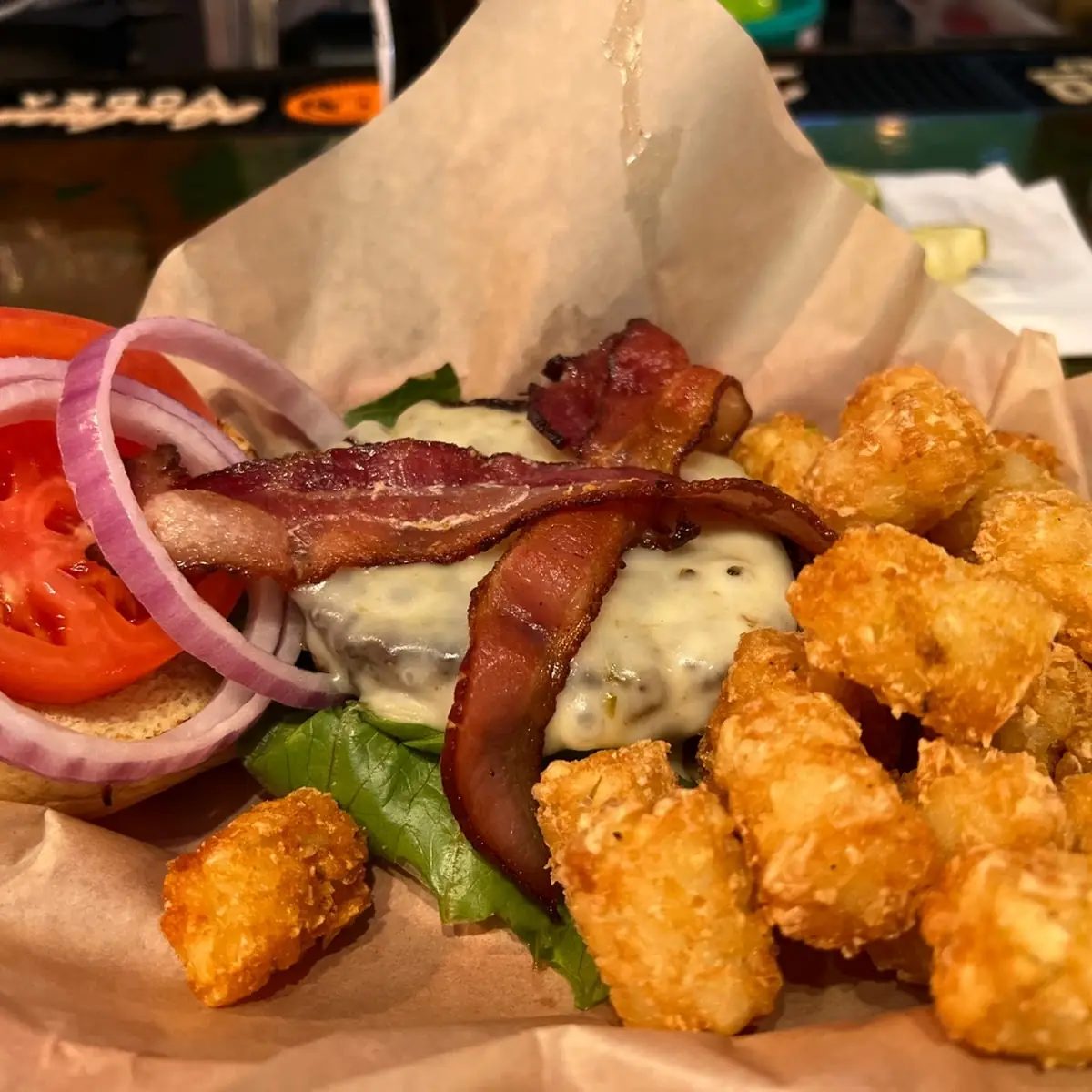 Bacon Cheeseburger with Tots