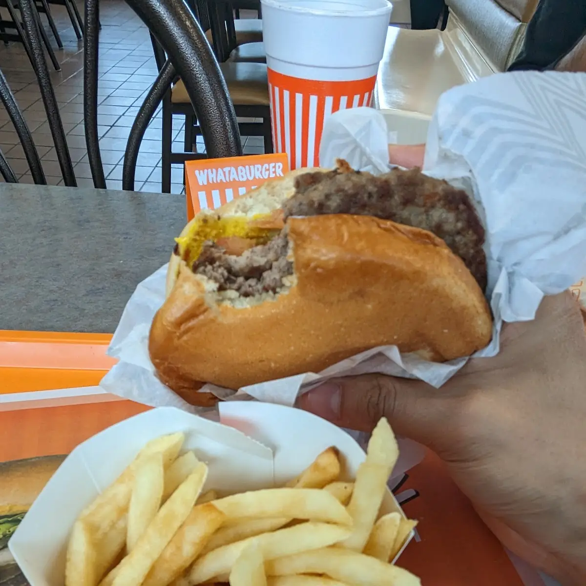 Double Hamburger and Fries