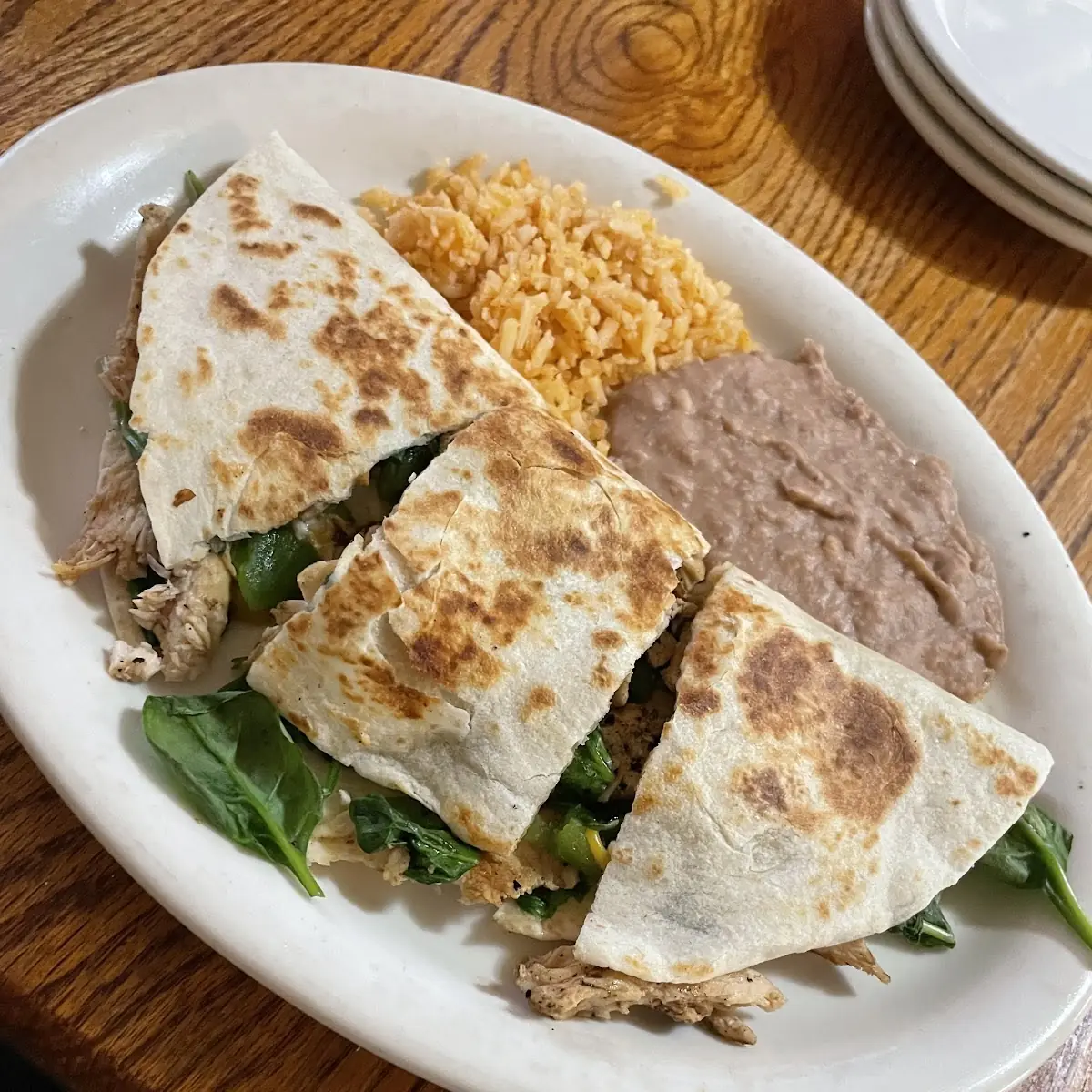 Spinach and Chicken Quesadilla