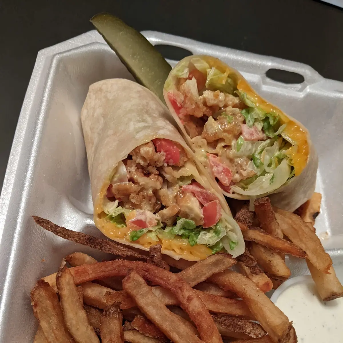 Honey Mustard Chicken Wrap with Fries