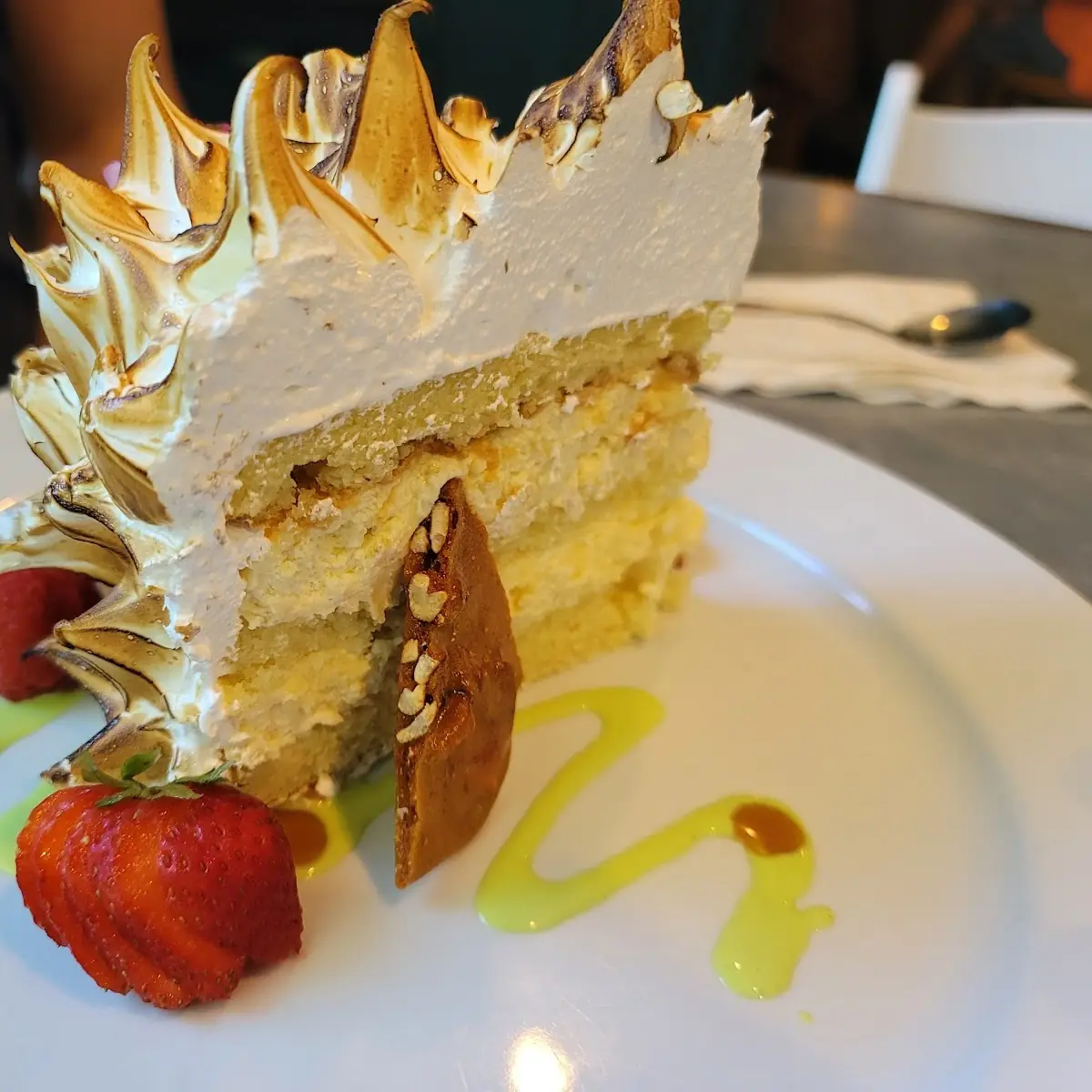 Toasted Coconut Cream Meringue Layer Cake