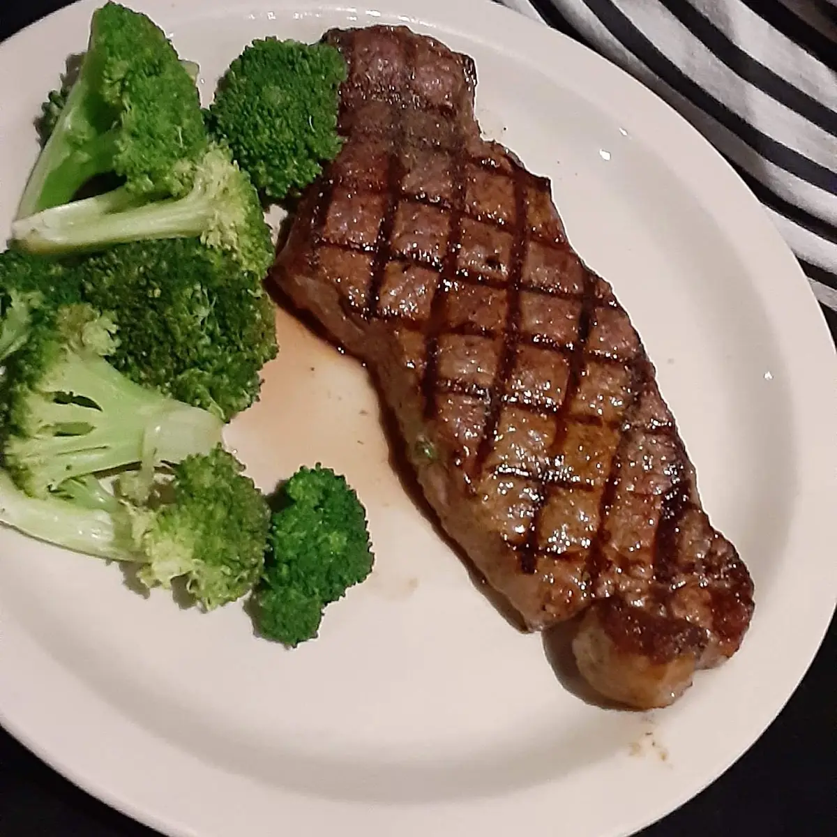New York Strip and Broccoli