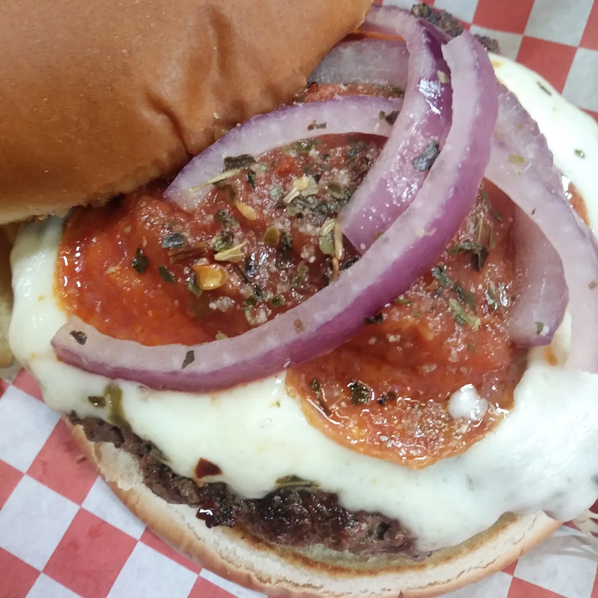 Pizza Burger on a Bun