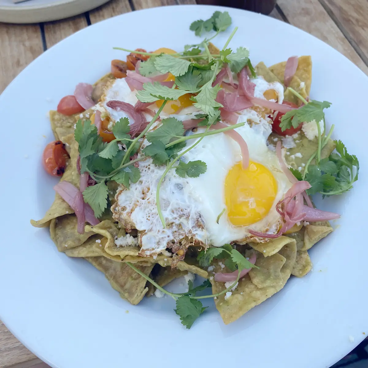 Green Chilaquiles with Egg