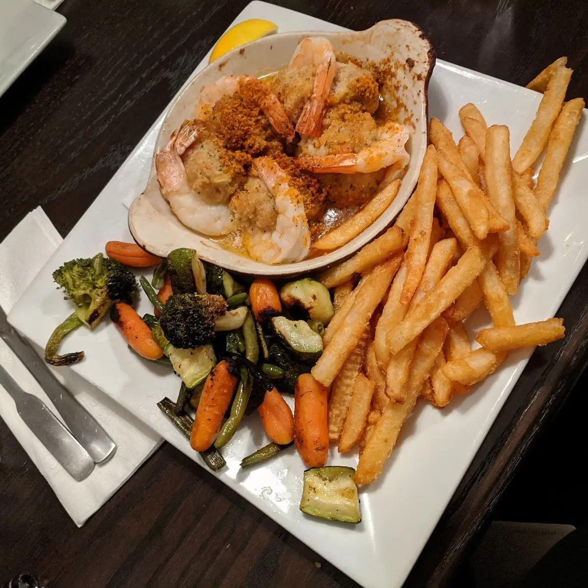 Stuffed Shrimp with Grilled Vegetables
