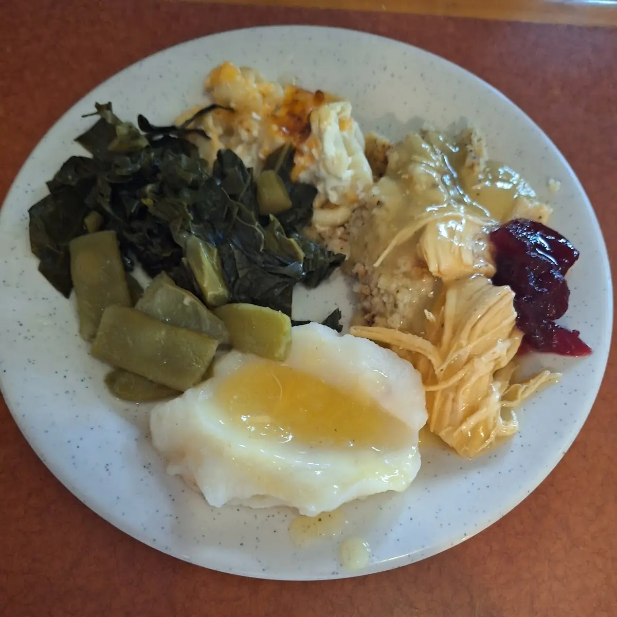 Mashed Potatoes Gravy Chicken College Greenbeans