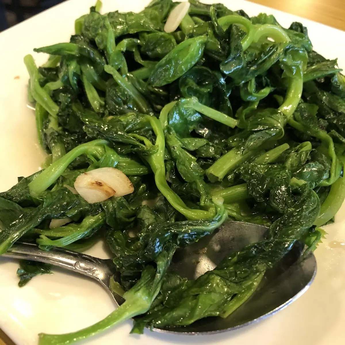 Snow Pea Tips with Minced Garlic