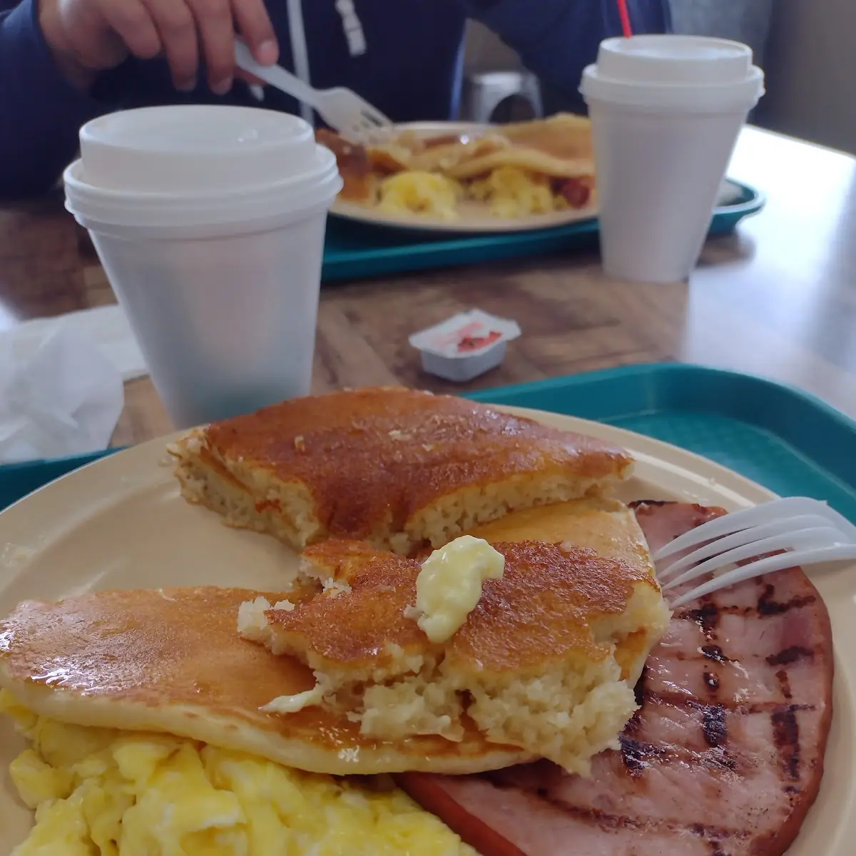 Pancake Combo with a Slice of Ham