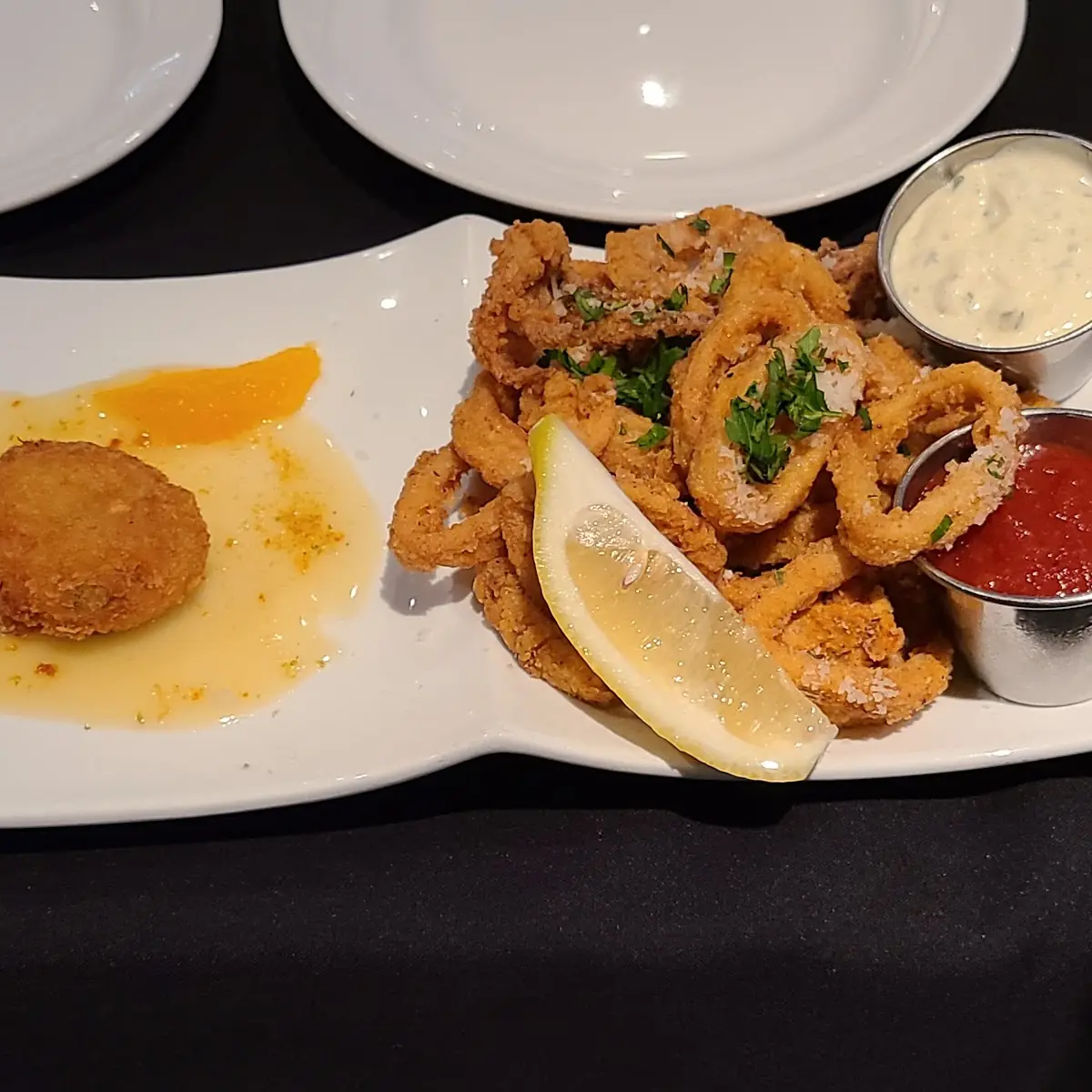 Crab Cake and Fried Calamari