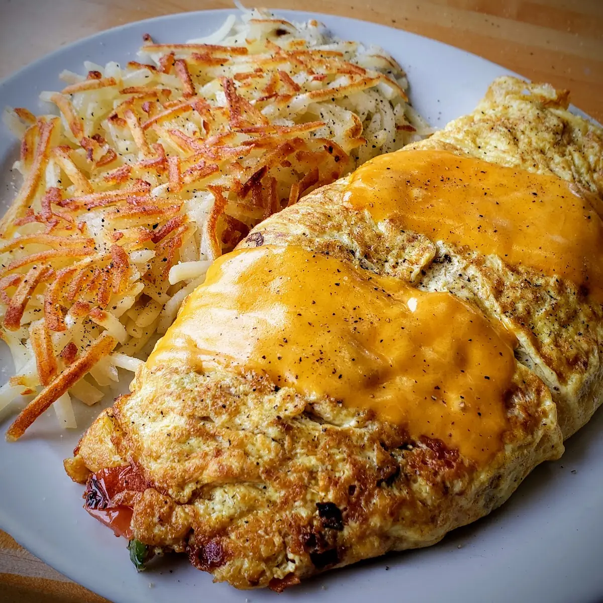 Garbage Omelette with Hash Brown