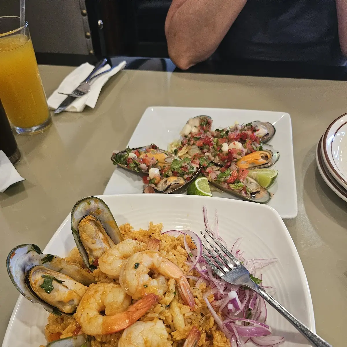 Seafood Paella and Ceviche