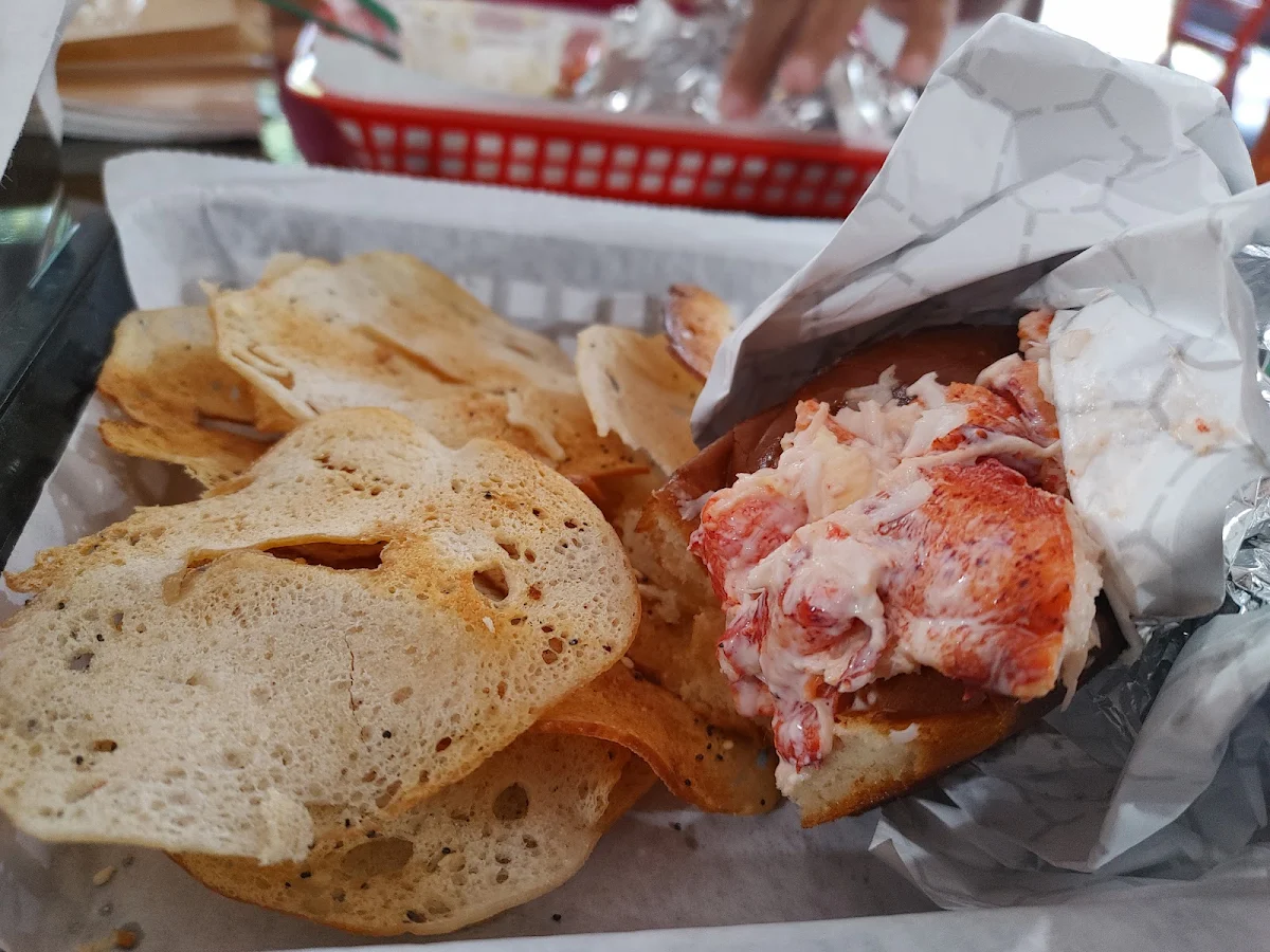 Lobster Roll and Bagel Chips
