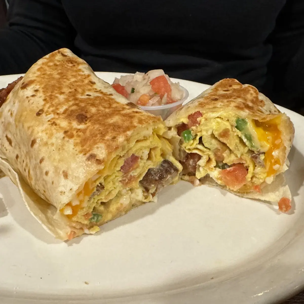 Inside the Breakfast Burrito mmmm