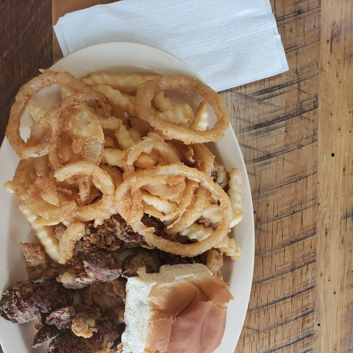 Chicken Livers and Onion Rings
