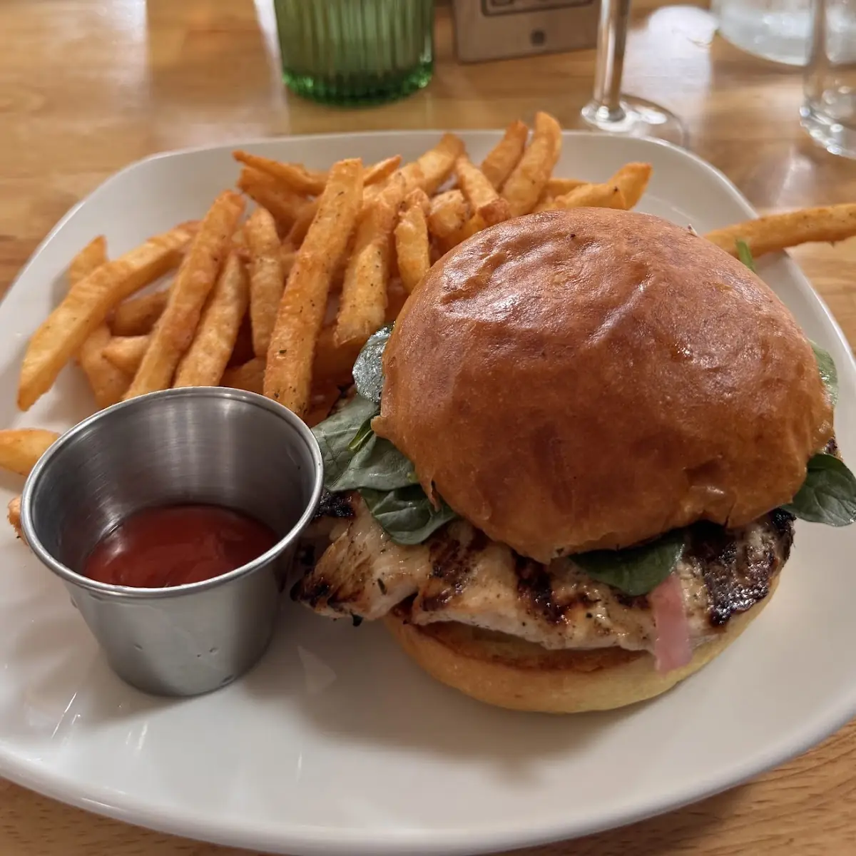 Crispy Chicken Sandwich with French Fries
