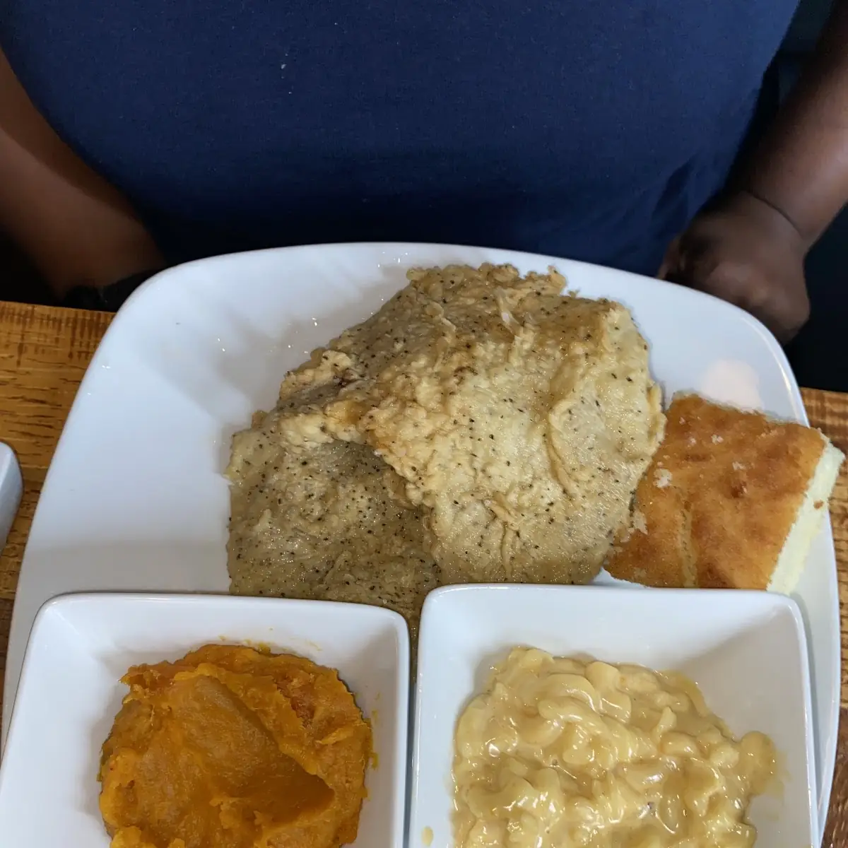 Pork Chops Macaroni and Mashed Sweet Potatoes