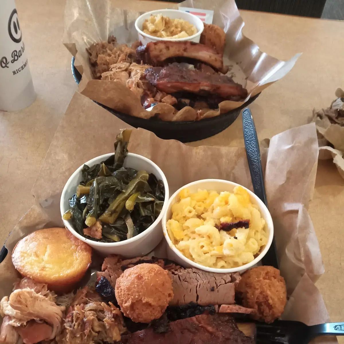 Brisket Balcd Beans Mac & Cheese