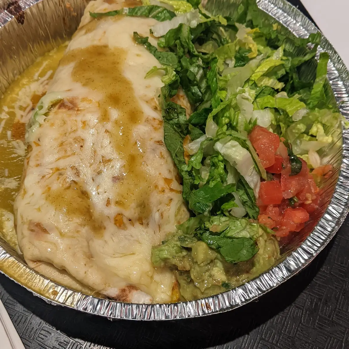 Steak and ckn Burrito Enchilada Style