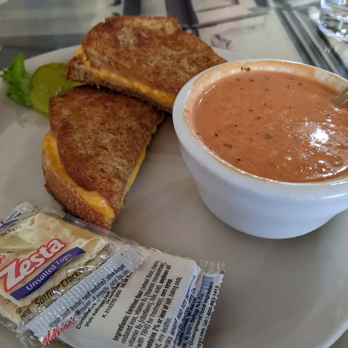 Grilled Cheese Sandwich and Tomato Basil Soup