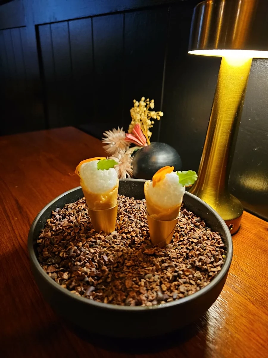 Passion Fruit Soufflé Coconut Sorbet Chili & Passion Fruit Explosion