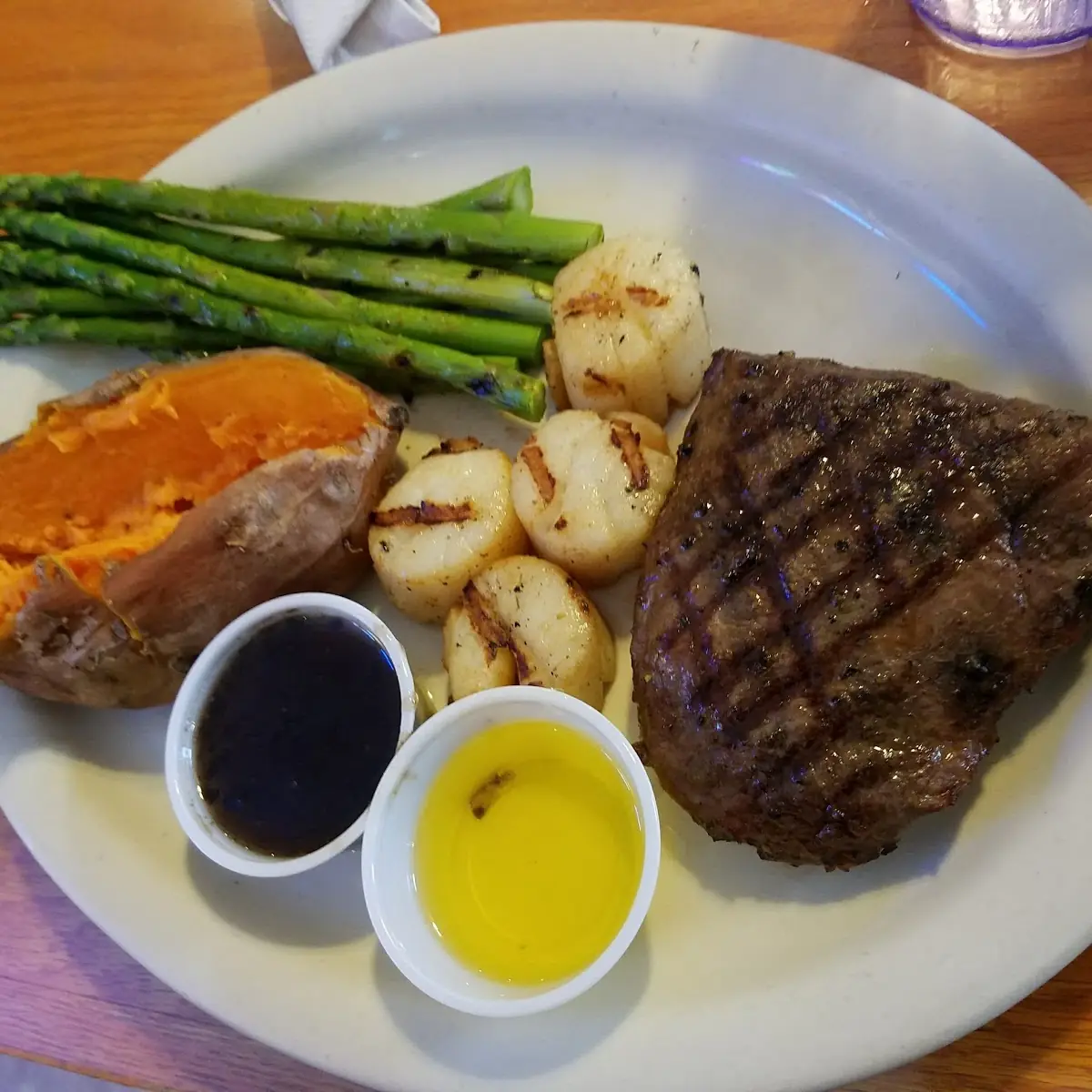 New York Strip Steak with Garlic Bread