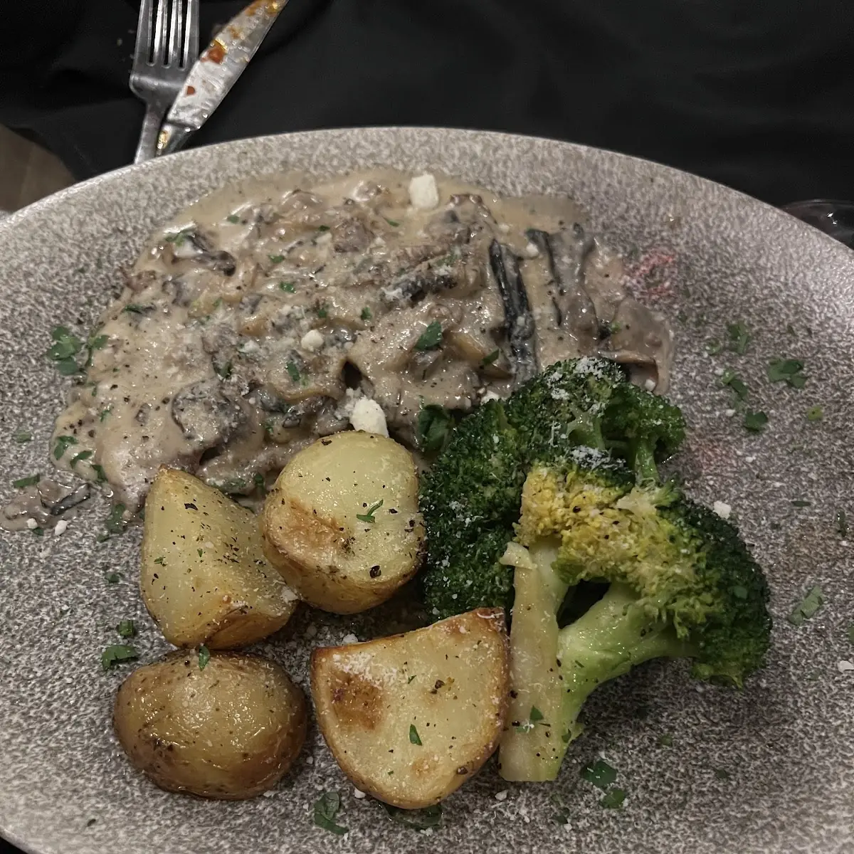 Veal with Creamy Mushroom Sauce, La Rucola Ristorante