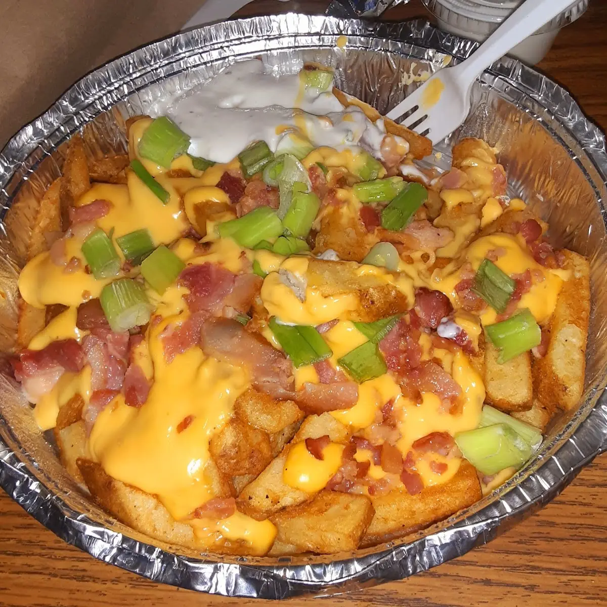 Loaded Cheese Fries with Scallions