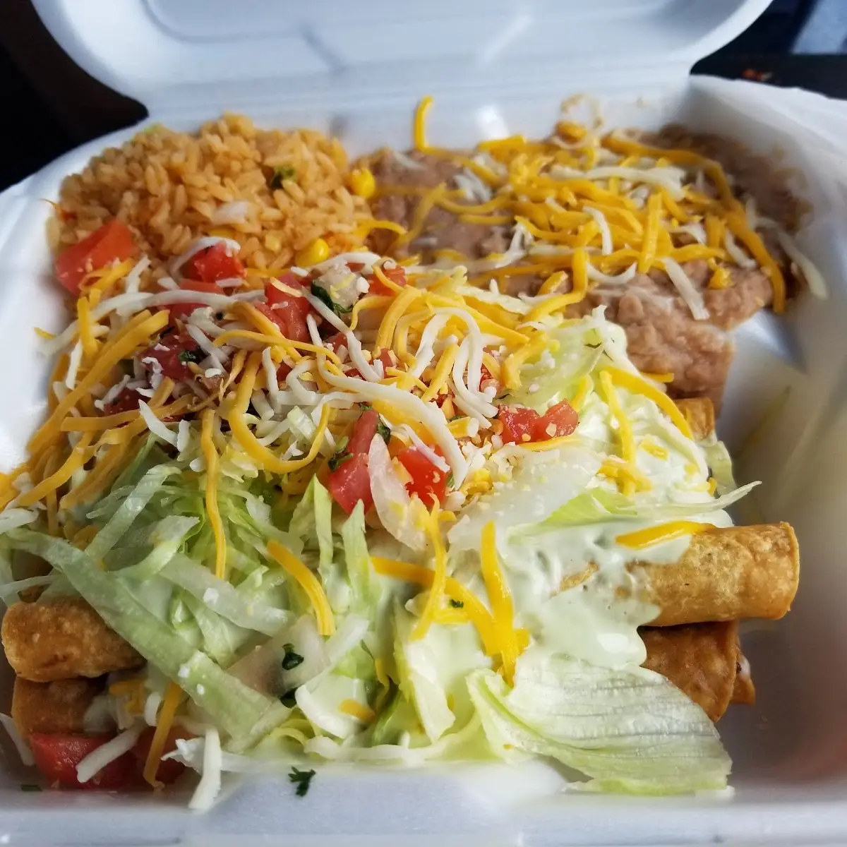 Rolled Taquitos Con Aroz Y Frijoles
