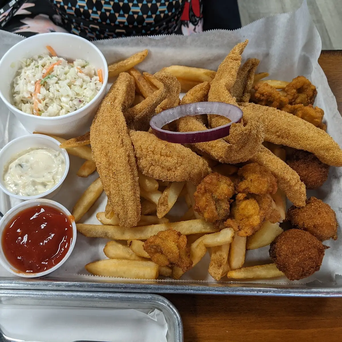 Fried Catfish Platter with Fries and Slaw