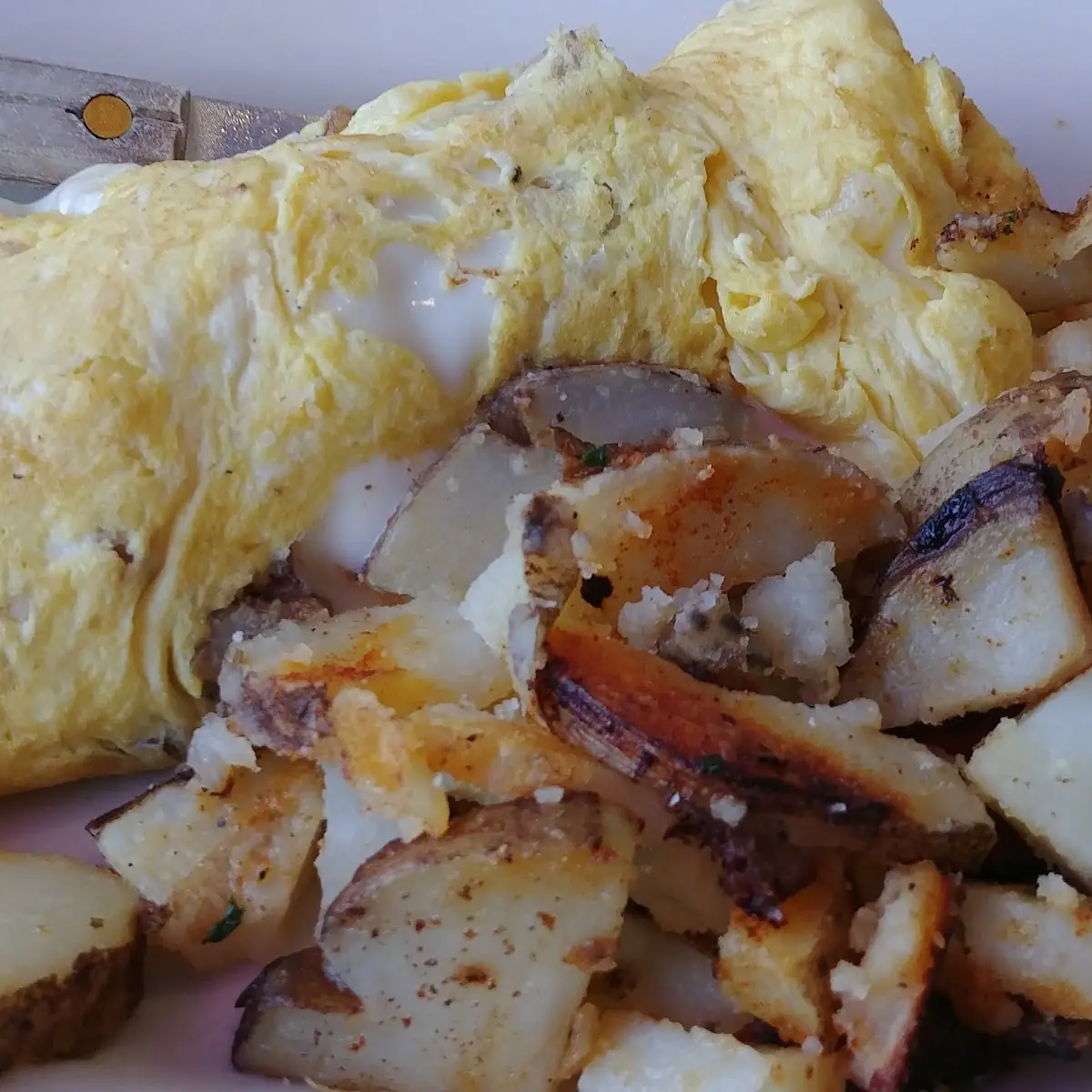 Scrapple Onion and Cheese Omelette