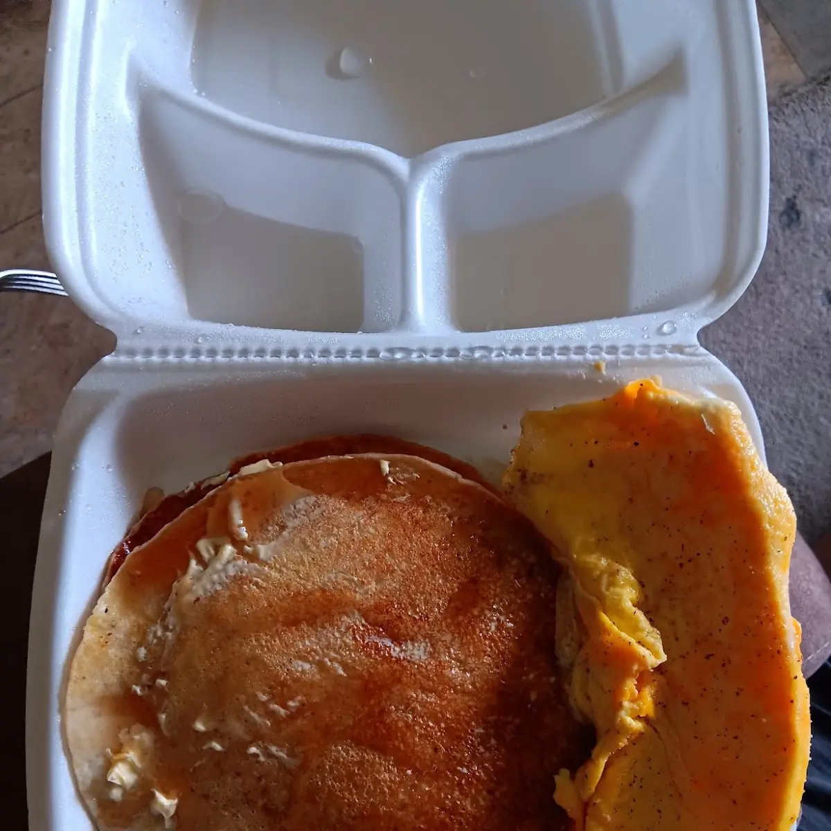 Cheese Omelette with Side Order Pancakes