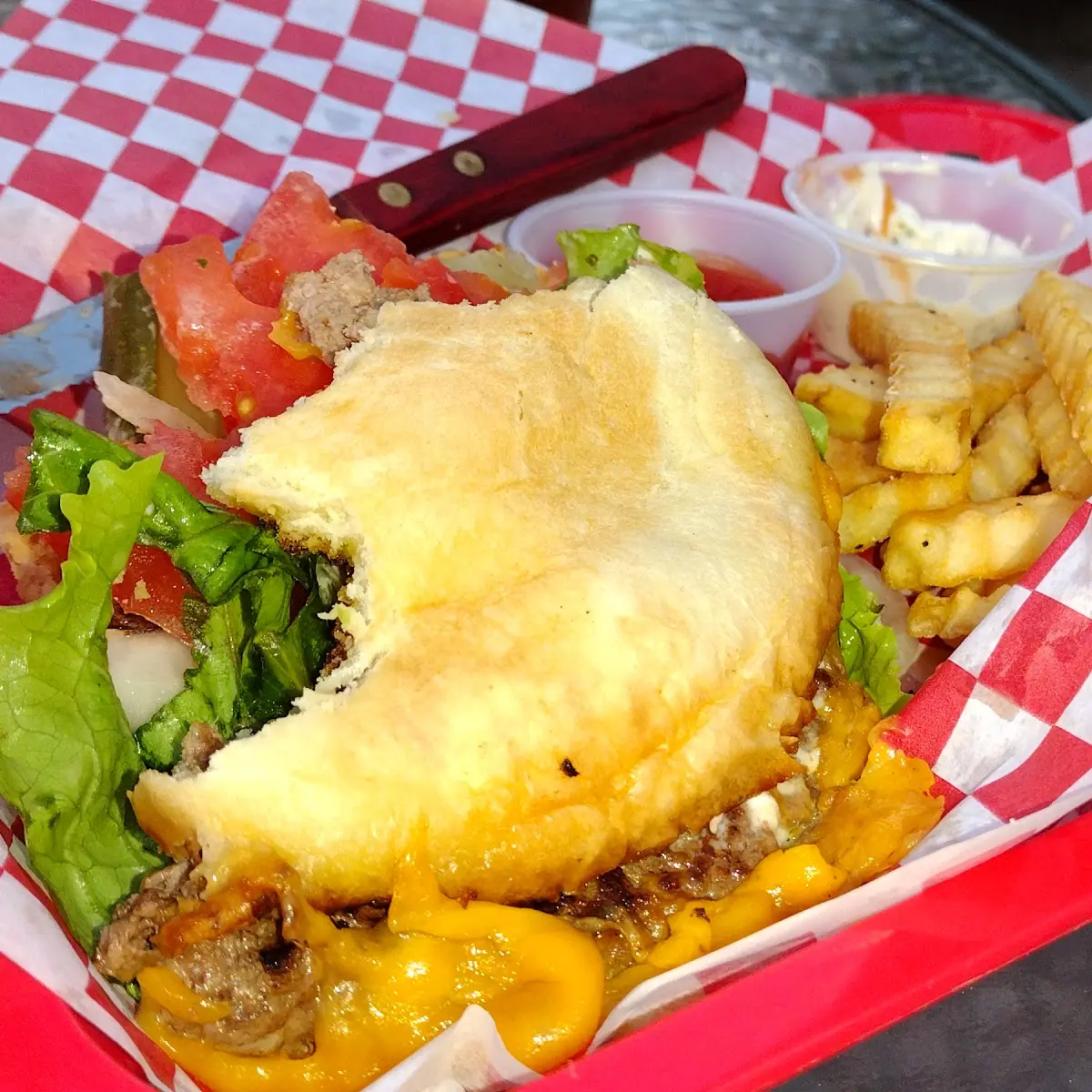Cheese Burger and Fries
