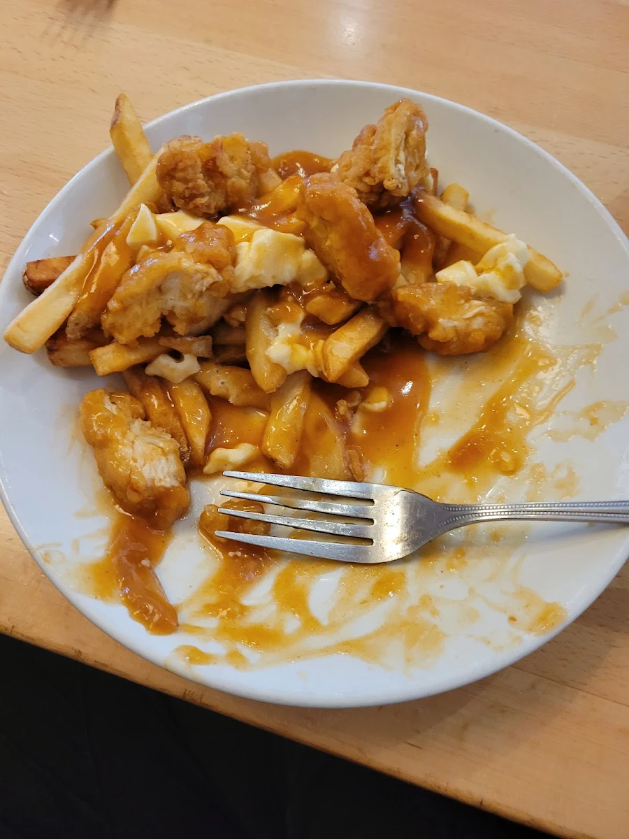 Combo demi côtes levées et poitrine de poulet BBQ aux pommes / Half rack ribs combo with apple BBQ chicken breast