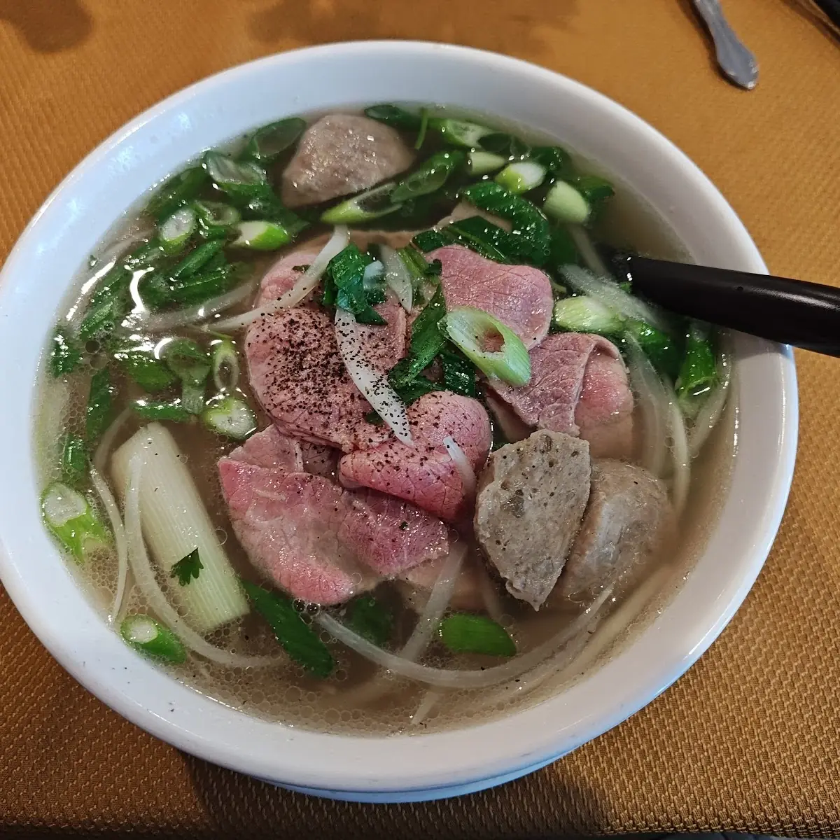 Beef Noodle Soup with Basil Leaves