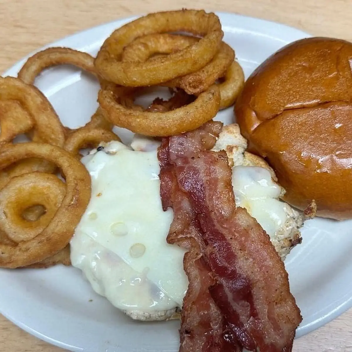 Monster Burger with Onion Rings