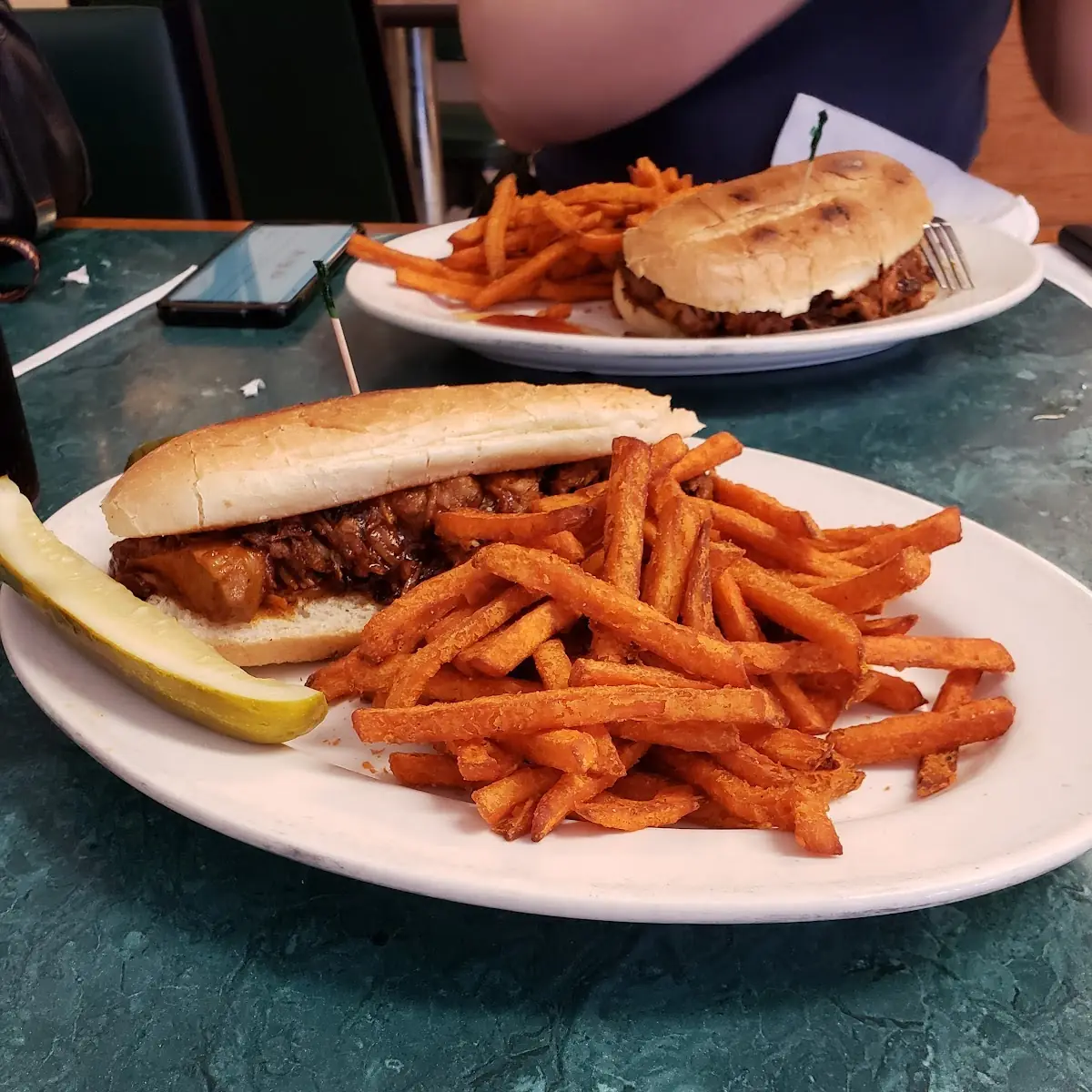 Pulled Pork Sandwich with Sweet Potato Fries
