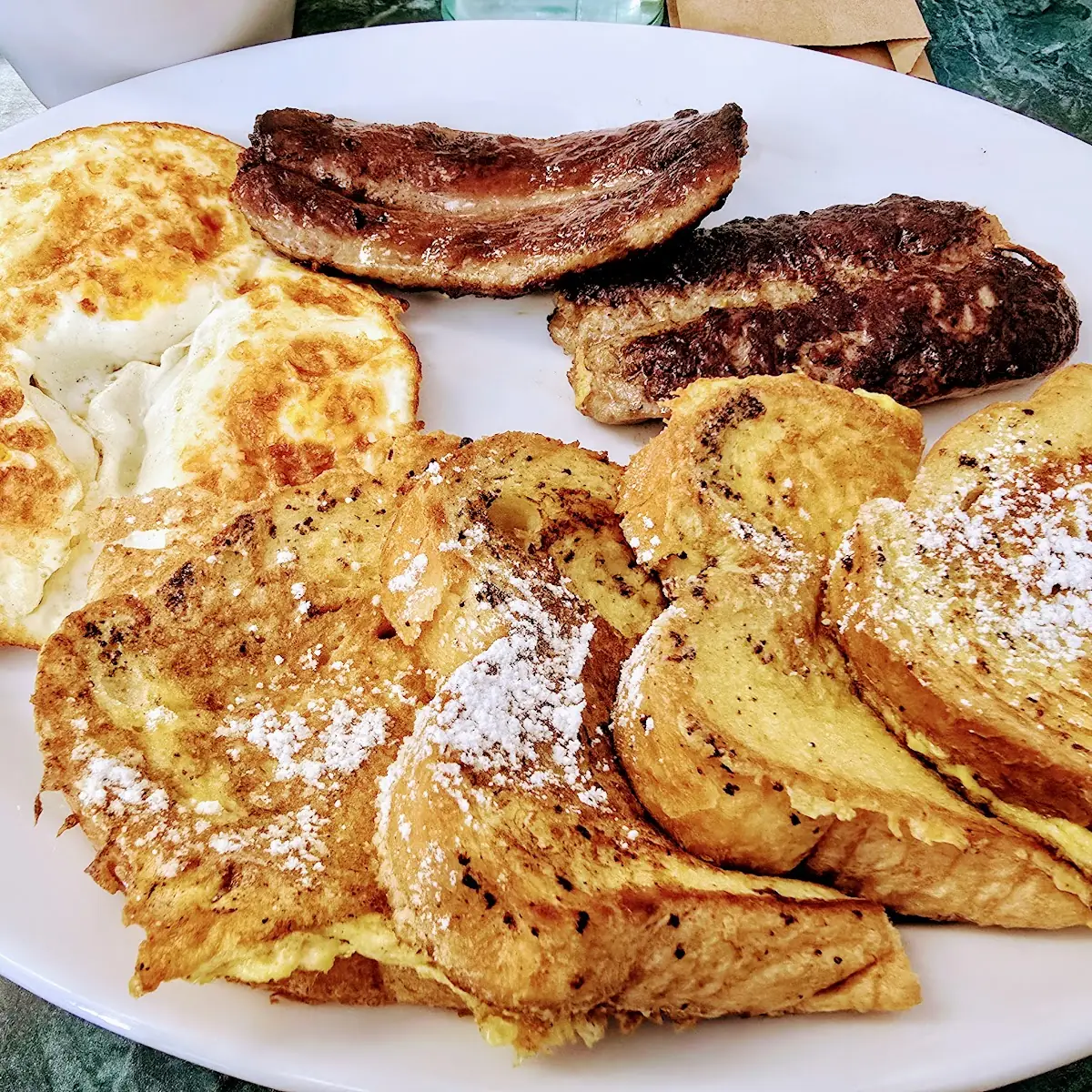 Sausage Egg and French Toast
