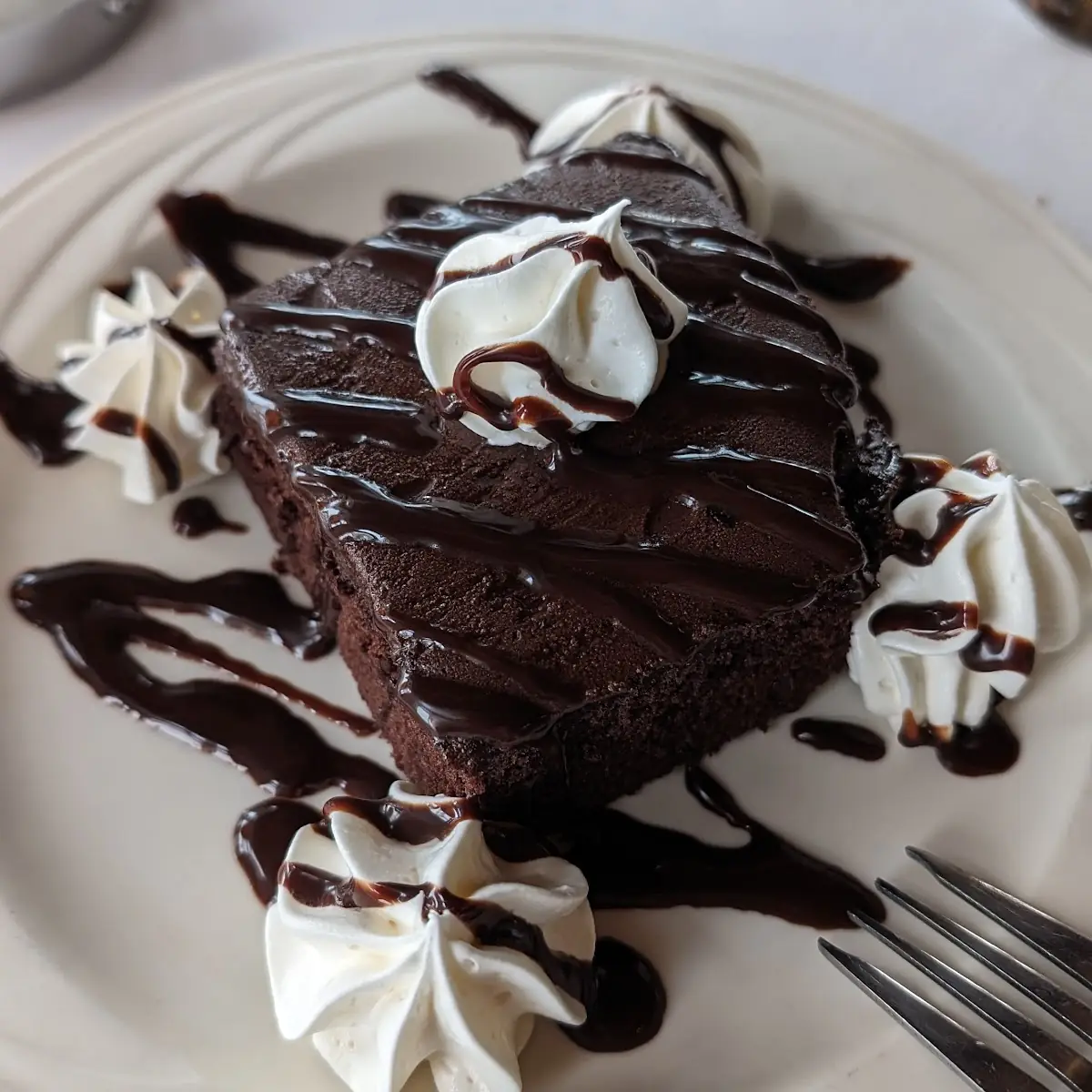 Triple Chocolate Cake with Raspberry Sauce