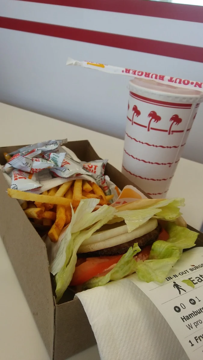 Lettuce Wrap Burger Fries and Lemonade