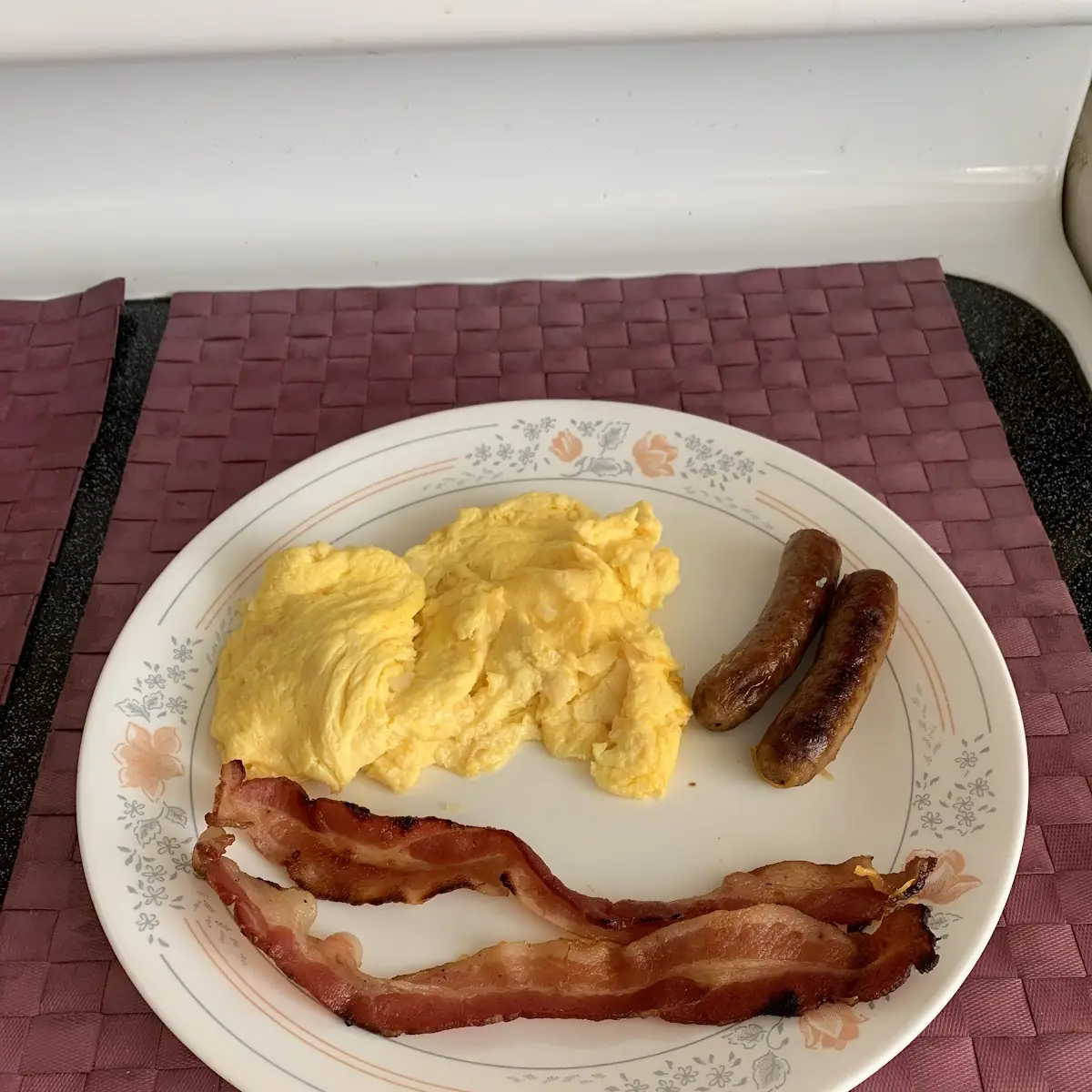 Scrambled Eggs 2 Sausage and 2 Bacon