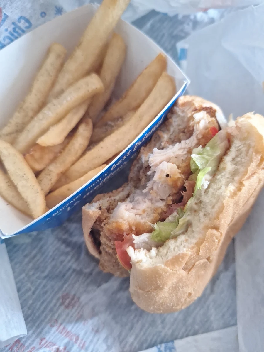 Chicken Burger and Fries