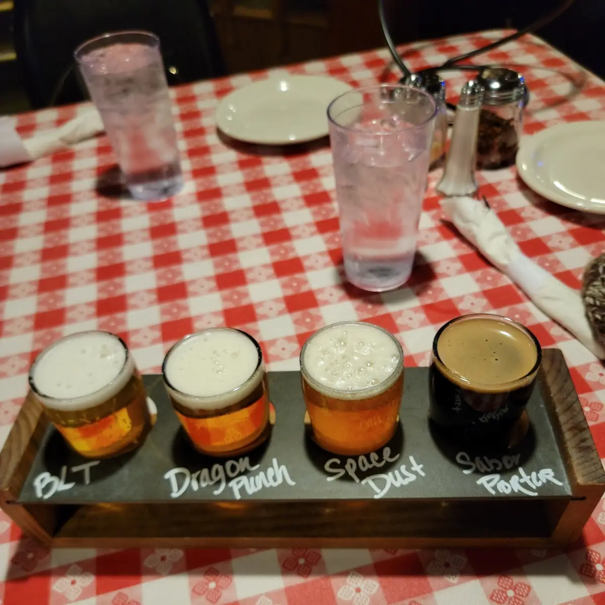 Beer Flight w a Great Local Brewery blt